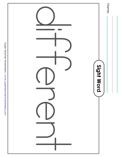 Big Trace: Different (Printable PDF Worksheet)