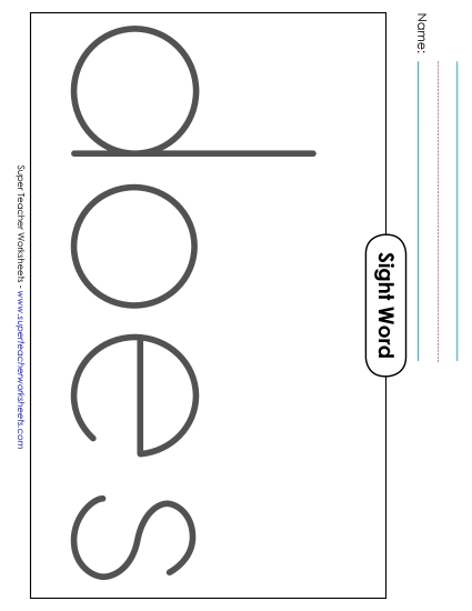 Big Trace: Does (Printable PDF Worksheet)