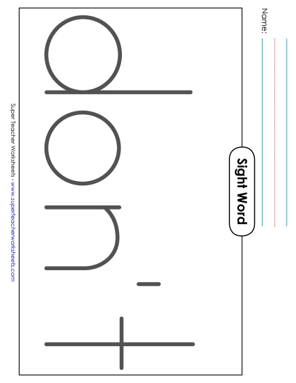 Big Trace: Don't (Printable PDF Worksheet)