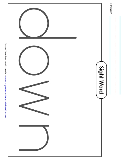 Big Trace: Down (Printable PDF Worksheet)