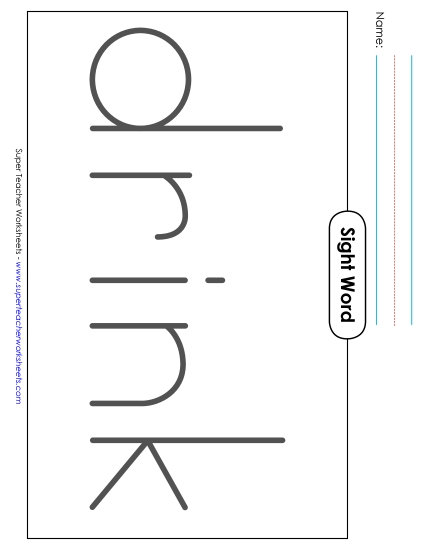 Big Trace: Drink (Printable PDF Worksheet)