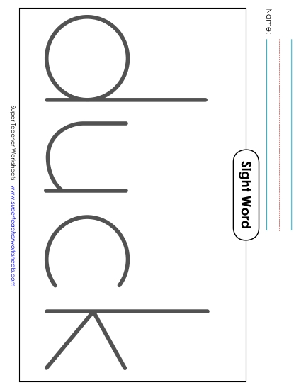 Big Trace: Duck (Printable PDF Worksheet)