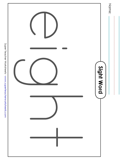 Big Trace: Eight (Printable PDF Worksheet)