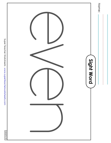 Big Trace: Even (Printable PDF Worksheet)