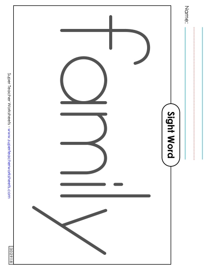 Big Trace: Family (Printable PDF Worksheet)