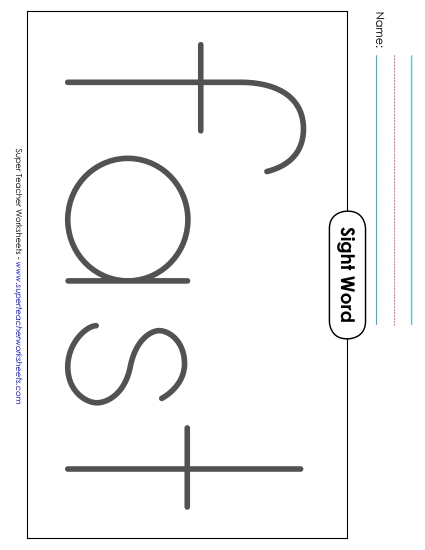 Big Trace: Fast (Printable PDF Worksheet)