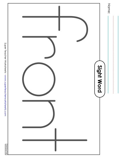 Big Trace: Front (Printable PDF Worksheet)