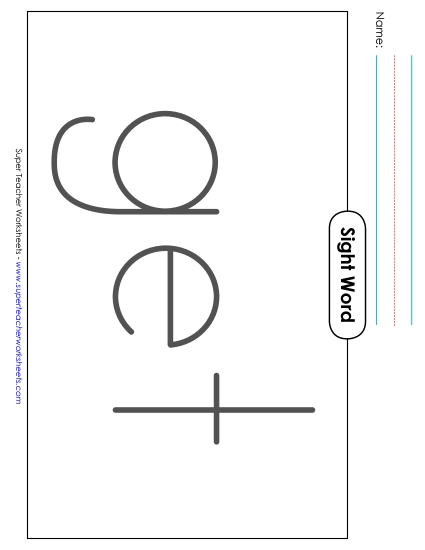 Big Trace: Get (Printable PDF Worksheet)