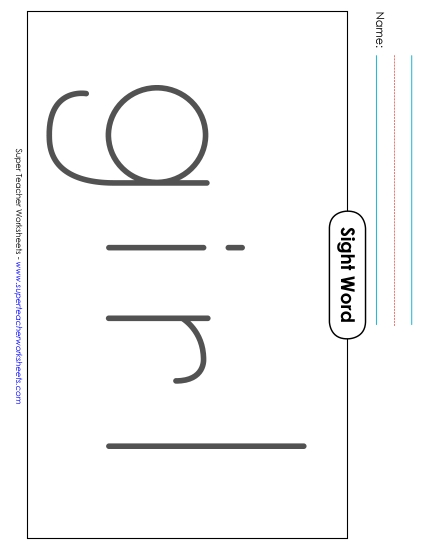 Big Trace: Girl (Printable PDF Worksheet)