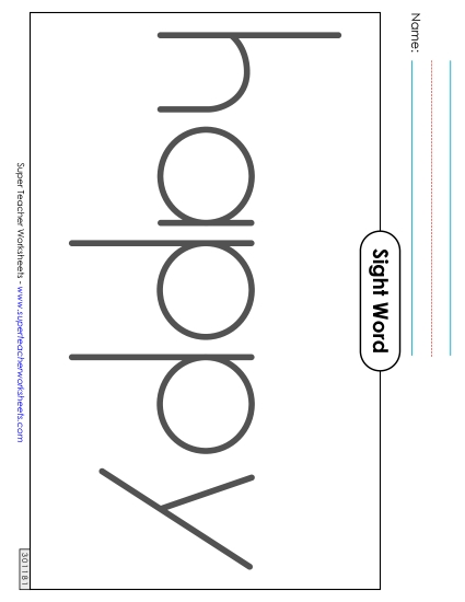 Big Trace: Happy (Printable PDF Worksheet)