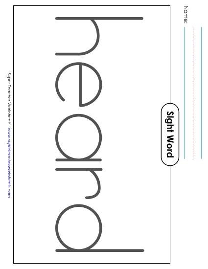 Big Trace: Heard (Printable PDF Worksheet)