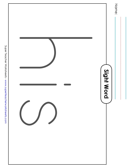 Big Trace: His (Printable PDF Worksheet)