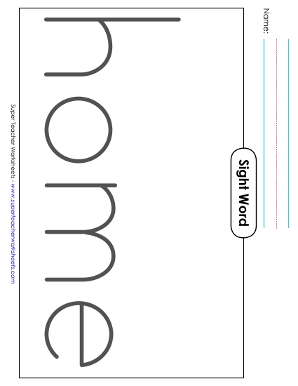 Big Trace: Home (Printable PDF Worksheet)