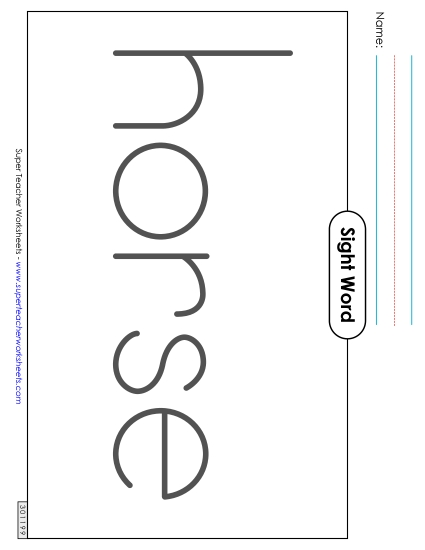 Big Trace: Horse (Printable PDF Worksheet)