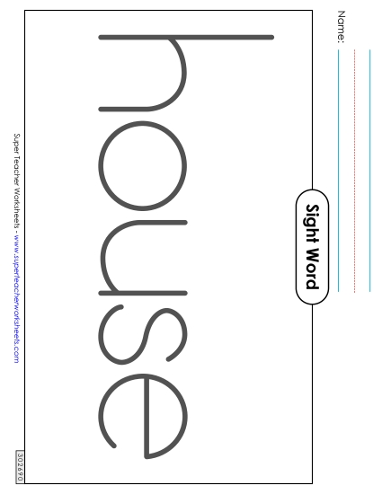 Big Trace: House (Printable PDF Worksheet)