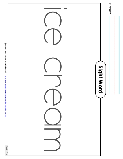 Big Trace: Ice Cream (Printable PDF Worksheet)