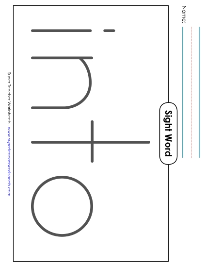 Big Trace: Into (Printable PDF Worksheet)