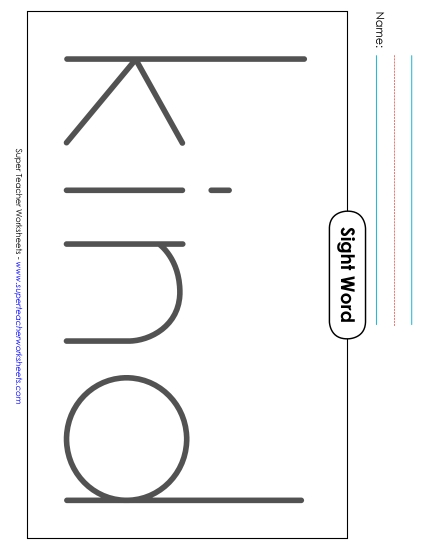 Big Trace: Kind (Printable PDF Worksheet)