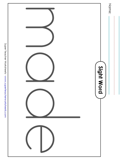 Big Trace: Made (Printable PDF Worksheet)