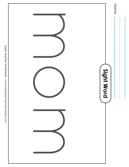 Big Trace: Mom (Printable PDF Worksheet)