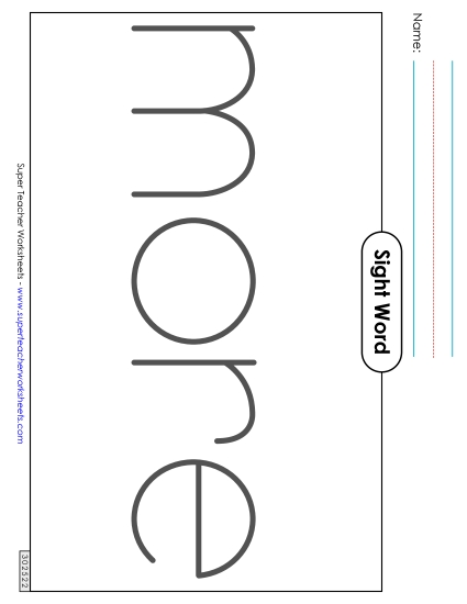 Big Trace: More (Printable PDF Worksheet)