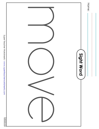 Big Trace: Move (Printable PDF Worksheet)