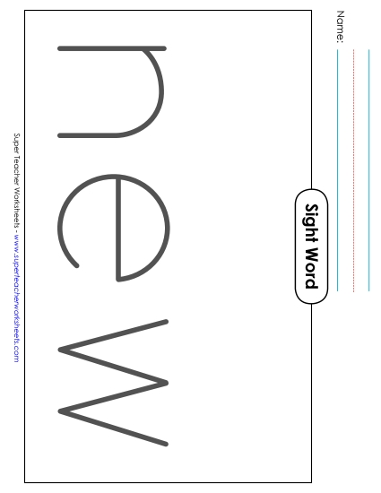 Big Trace: New (Printable PDF Worksheet)