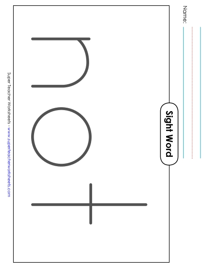 Big Trace: Not (Printable PDF Worksheet)