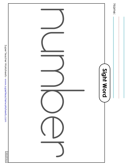 Big Trace: Number (Printable PDF Worksheet)