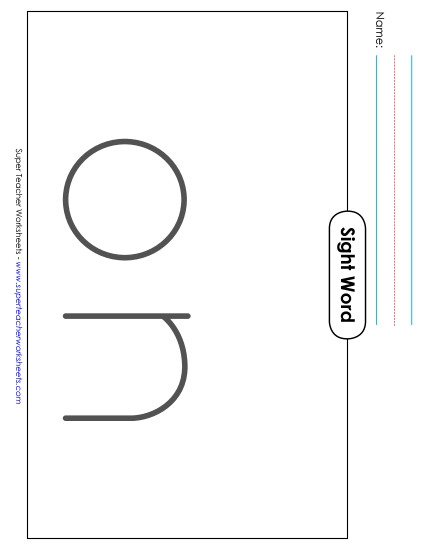 Big Trace: On (Printable PDF Worksheet)