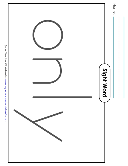 Big Trace: Only (Printable PDF Worksheet)