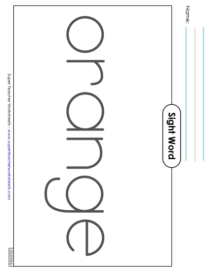 Big Trace: Orange (Printable PDF Worksheet)