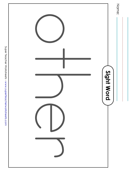 Big Trace: Other (Printable PDF Worksheet)