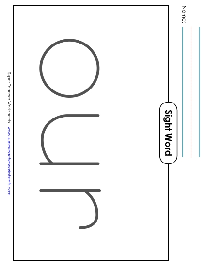 Big Trace: Our (Printable PDF Worksheet)