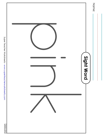 Big Trace: Pink (Printable PDF Worksheet)