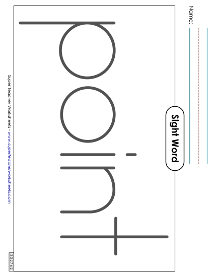 Big Trace: Point (Printable PDF Worksheet)