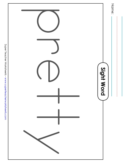 Big Trace: Pretty (Printable PDF Worksheet)