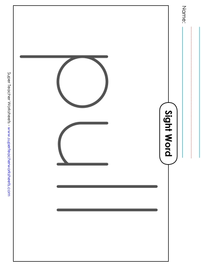 Big Trace: Pull (Printable PDF Worksheet)