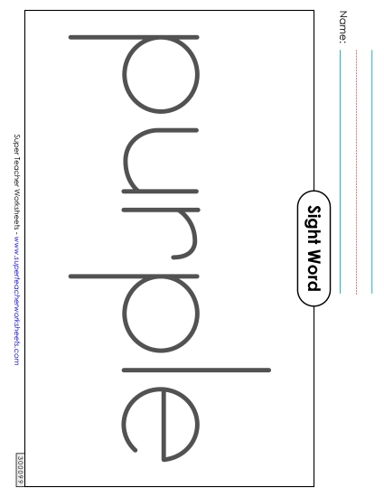 Big Trace: Purple (Printable PDF Worksheet)