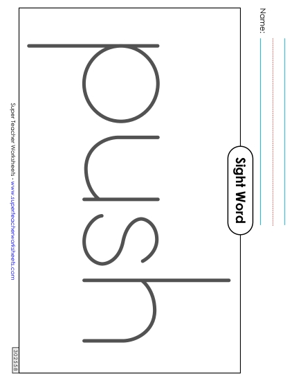 Big Trace: Push (Printable PDF Worksheet)