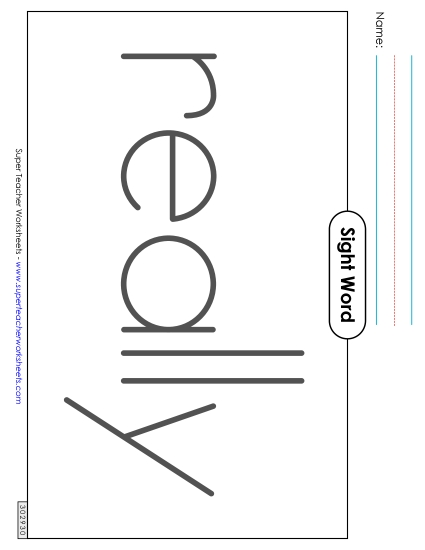 Big Trace: Really (Printable PDF Worksheet)