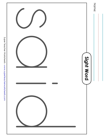 Big Trace: Said (Printable PDF Worksheet)