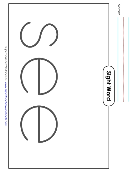 Big Trace: See (Printable PDF Worksheet)