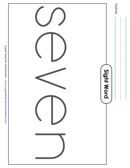 Big Trace: Seven (Printable PDF Worksheet)