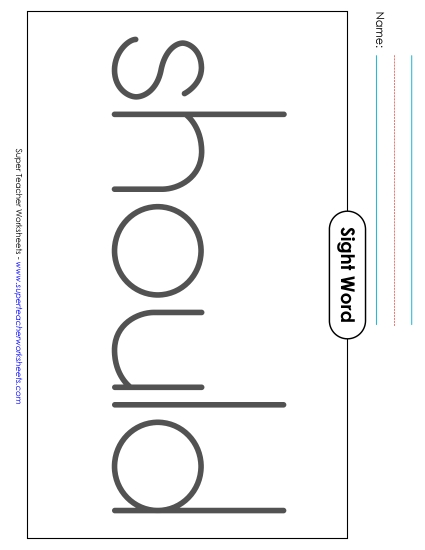 Big Trace: Should (Printable PDF Worksheet)