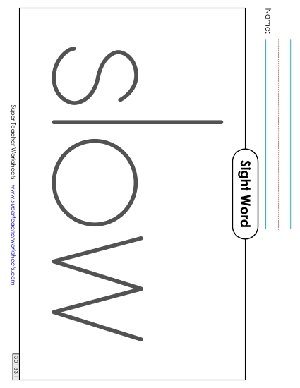 Big Trace: Slow (Printable PDF Worksheet)