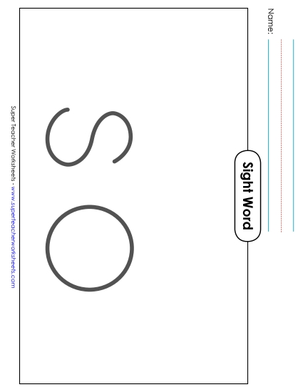 Big Trace: So (Printable PDF Worksheet)
