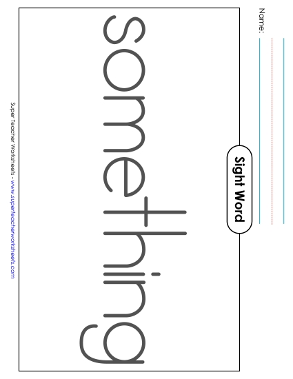 Big Trace: Something (Printable PDF Worksheet)