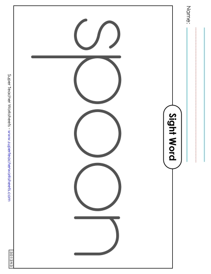 Big Trace: Spoon (Printable PDF Worksheet)