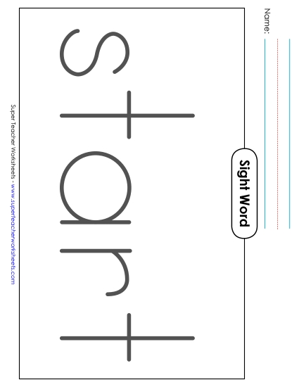 Big Trace: Start (Printable PDF Worksheet)